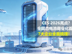 CES 2026亮點？全固態電池商業化首發，7大企業全面梳理！